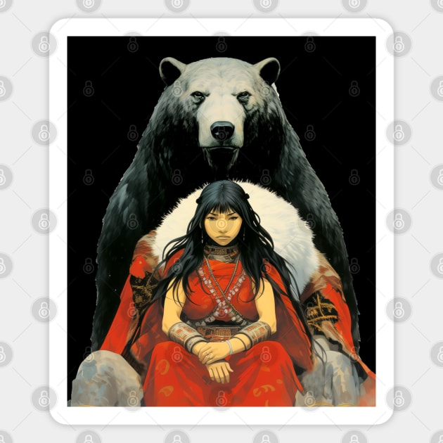 National Native American Heritage Month: The Bear Spirit on a Dark Background Magnet by Puff Sumo